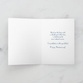 Blue Floral Employee Anniversary Card Karte (Innenseite)