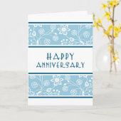Blue Floral Employee Anniversary Card Karte (Gelbe Blume)
