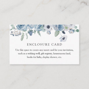 Blue Floral Encryption Card Begleitkarte