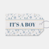 Blue Floral Es ist eine Baby individuell anpassbar Geschenkanhänger (Vorderseite (Horizontal))