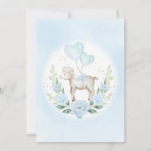 Blue Floral Eucalyptus Lamb Baby Sheep Boy Dusche Einladung (Rückseite)