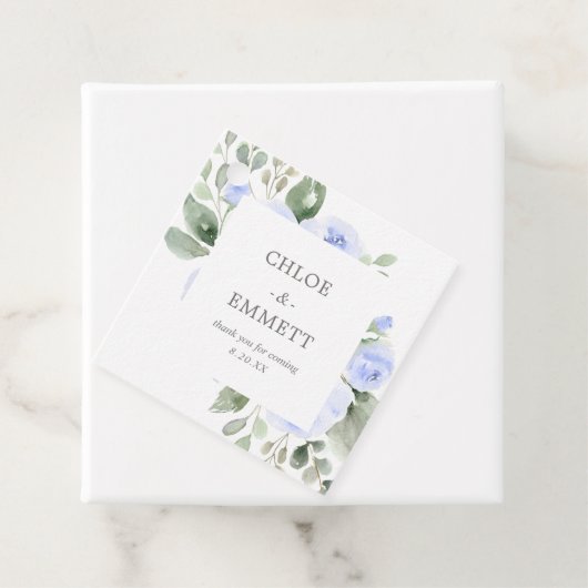 Blue Floral Eucalyptus Vielen Dank für Ihre Hochze Geschenkanhänger (Beispiel)