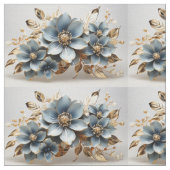 Blue Floral Fabric Seamless Pattern For Sewing Stoff (Nahaufnahme)