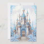 Blue Floral Fairytale Castle Wedding Save The Date (Rückseite)