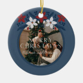 Blue Floral Family Elegant Ornament (Vorne)