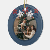 Blue Floral Family Elegant Ornament (Links)