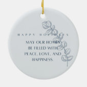 Blue Floral Family Elegant Ornament (Hinten)