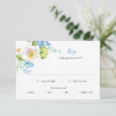 Blue Floral Fantasy Floral Selektion UAWG RSVP Karte (Stehend Vorderseite)