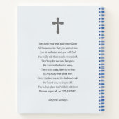 Blue Floral Feier Life Beuneral Gästebuch Notizblock (Rückseite)