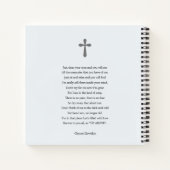 Blue Floral Feier Life Beuneral Gästebuch Notizblock (Rückseite)