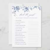 Blue Floral Finden Sie die Game Card des Brautpart Einladung (Vorderseite)