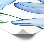 Blue Floral First Heilige Kommune Begrüßungszeiche Poster (Ecke)