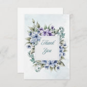 Blue Floral Flor Vielen Dank Karte (Vorne/Hinten)