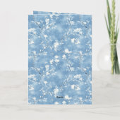 Blue Floral Fox Christmas Karte (Rückseite)
