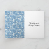 Blue Floral Fox Christmas Karte (Innenseite)