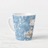 Blue Floral Fox Christmas Milchtasse (Linke Ecke)