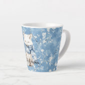 Blue Floral Fox Christmas Milchtasse (Rechte Ecke)