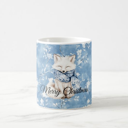 Blue Floral Fox Kaffeetasse (Mittel)