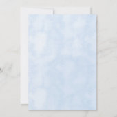 Blue Floral Frame Ribbon Vintag Baby Dusche Einladung (Rückseite)