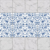 Blue Floral French Vintage Art Fliese