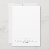 Blue Floral Funeral Invitation Celebration of Life Einladung (Rückseite)