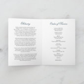 Blue Floral Funeral Order of Service Foto Program Programm (Innenseite)