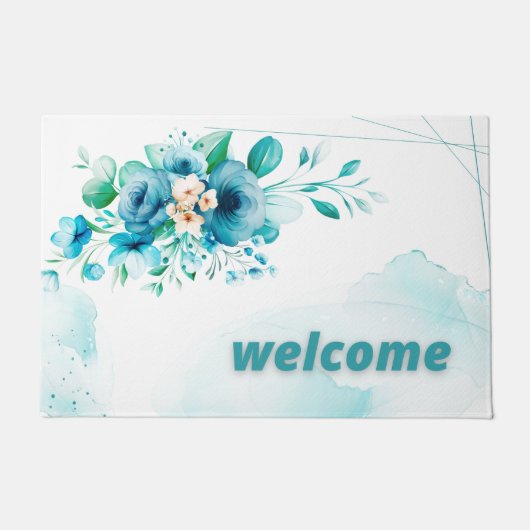 BLUE FLORAL FUßMATTE (Vorderseite)