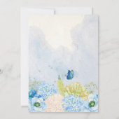 Blue floral garden baby shower einladung (Rückseite)