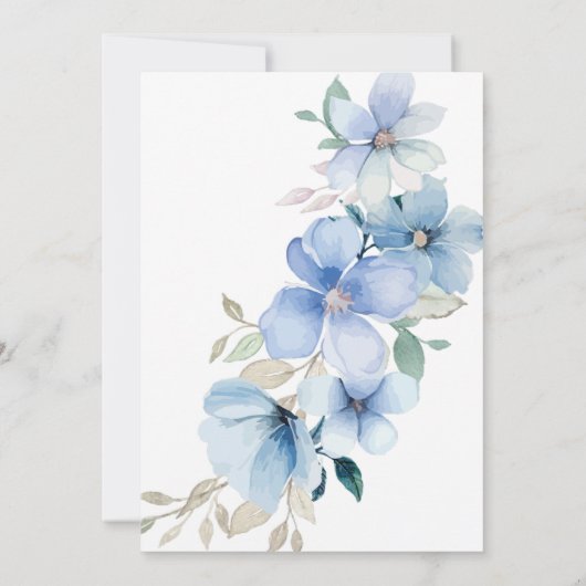 Blue Floral Garden Nuestra Boda Spanish Wedding Einladung (Rückseite)