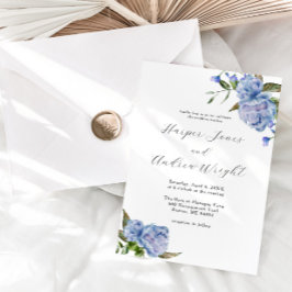 Blue Floral Garden Wedding Einladung