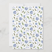 Blue Floral Garden Wedding Einladung (Rückseite)