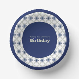 Blue Floral Gemustert Paper Bowl Pappteller