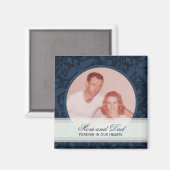 Blue Floral Gerahmt: Memorial: Bildermagazin Magnet (Vorderseite/Rückseite)