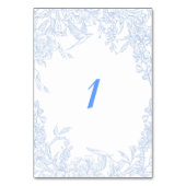 Blue Floral Gerahmt Wedding Tischnummer (Vorderseite)