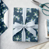 Blue Floral Geschenkpapier