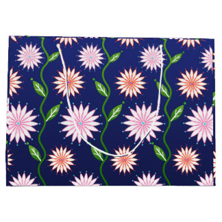 Blue Floral  Gift Bag Große Geschenktüte