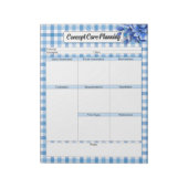 Blue Floral Gingham_Concept Care Planning Notizblock (Rotiert)