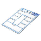 Blue Floral Gingham _ Concept Map Notizblock (angewinkelt)
