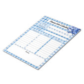 Blue Floral Gingham _ Disease Data Collection Notizblock (angewinkelt)