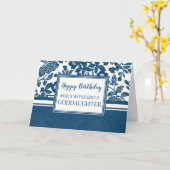 Blue Floral GodTochter Geburtstagskarte Karte (Gelbe Blume)