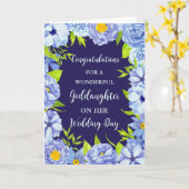 Blue Floral Godtochter Hochzeitsgratulation Karte (Gelbe Blume)