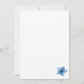  Blue Floral Gold Frame 35th Wedding Anniversary  Einladung (Rückseite)