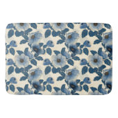 Blue Floral Gold Glitzer Japanisch Ukiyo-e Badematte (Vorderseite)