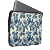 Blue Floral Gold Glitzer Japanisch Ukiyo-e Laptopschutzhülle (Vorne Rechts)
