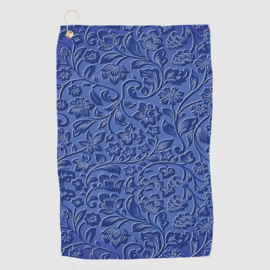 Blue Floral Golf Handtuch (Vorderseite)