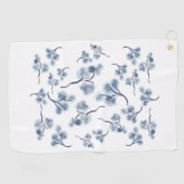 Blue Floral Golf Handtuch (Horizontal)