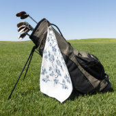 Blue Floral Golf Handtuch (Gras)