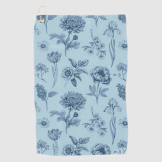 Blue Floral Golfhandtuch