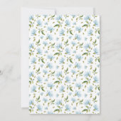 Blue Floral Grandmillenial baptism invitation Einladung (Rückseite)