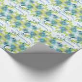 Blue Floral Gratulationen Hochzeitstag Geschenk Wr Geschenkpapier (Ecke)